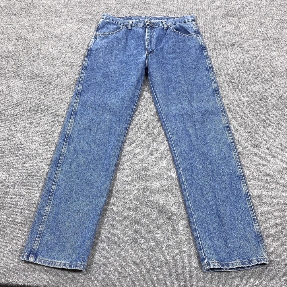 Rustler Jeans Mens 36x34 Blue Straight‎ Regular Fit Medium Wash